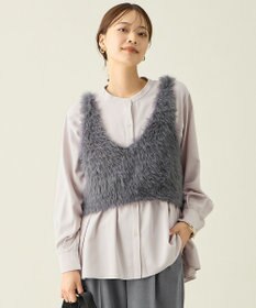 ANY L ロングシャギーニットベスト