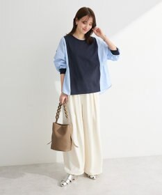 Green Parks ７分袖サイドシャーリングドッキングプルオーバ