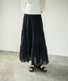 GRACE CONTINENTAL ギャザーレースロングスカート