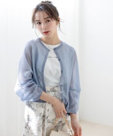 ANY SIS 【洗える】シアーランタンスリーブ カーディガン