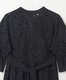 GRACE CONTINENTAL ヤシ柄カットワークワンピース