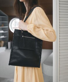 TOPKAPI 【TREASURE TOPKAPI】フェイクレザー ポーチ付き パラコード かがりトートバッグ