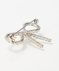 Phoebe リボンパールビジューブローチ　シルバー