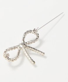 Phoebe リボンパールビジューブローチ　シルバー