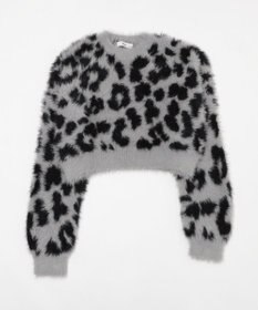WEGO レオパードシャギーショートニット