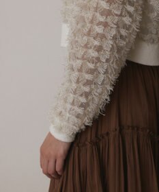 GRACE CONTINENTAL フリンジニットzipカーディガン