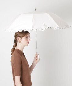 MOONBAT 【一級遮光/晴雨兼用/遮熱/UV】PAUL&JOE ACCESSOIRES(ポール & ジョー)晴雨兼用日傘 クリザンテームワンポイントフリル