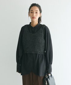 CRAFT STANDARD BOUTIQUE ワッフル編み短丈ニットベスト