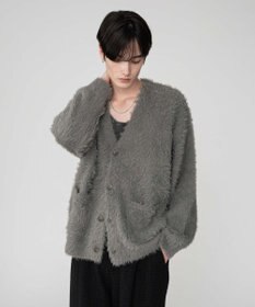 WEGO 【2025秋冬新作/ユニセックス着用ITEM/SMLサイズ展開】フェザーニットカーディガン