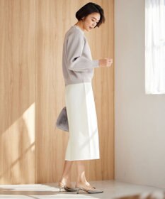 自由区 L 【洗える】パールディティール クルーネックニット