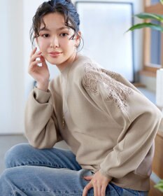 Tiaclasse 肩レースドルマンニットトップス