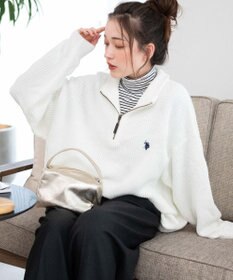 WEGO U.S. POLO ASSN.|別注畔編みハーフジップセーター