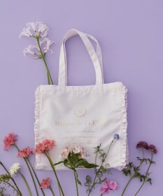 Maison de FLEUR サテンフリルスクエアトートバッグ