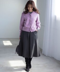 組曲 【WEB限定】ウールライクストレッチ フレアパンツ