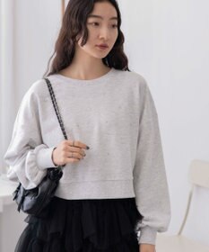 WEGO ラインストーンドットショートスウェット