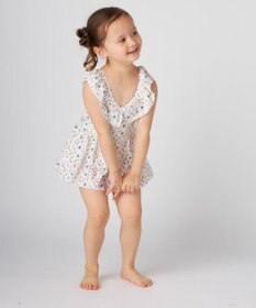 OP／FILA 【marie claire ENFANTS】小花柄編上げAライン水着
