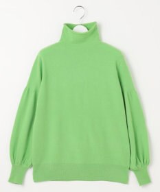 自由区 L 【洗える】ソフトウールハイゲージパフスリーブハイネック ニット