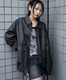 WEGO ヴィンテージライクPUジャケット