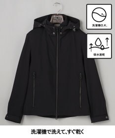 GOTAIRIKU 仕事で着られる【シワになりにくい/洗える/ストレッチ/吸水速乾】バブルテック フーデッドブルゾン