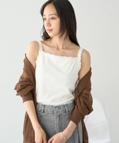 earth music&ecology カップ付レースキャミソール