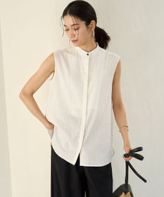 UNFILO リネンレーヨン ノースリーブブラウス