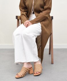 INTER-CHAUSSURES 【ANGEL ALARCON】チャンキーヒールラフィアサンダル