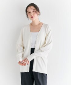 #Newans 【洗える】ファインボタンＶネックカーディガン