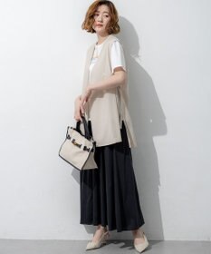 23区 【先行予約】ライトシアーマットクロス ノーカラー ジレ