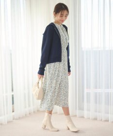 Feroux 【洗える】フラワープリントラッフル ワンピース