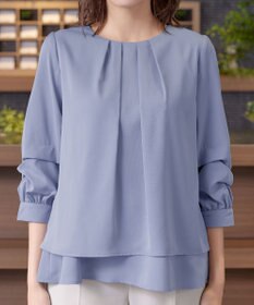 Tiaclasse 【新色追加・洗える】つまみタック袖レイヤードブラウス