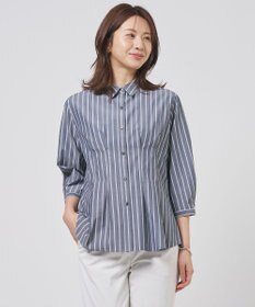 J.PRESS LADIES L TC ハイカウントストライプ シャツ ブラウス