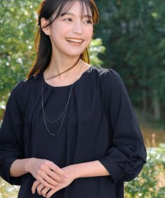 Tiaclasse 【新色追加・洗える】つまみタック袖レイヤードブラウス