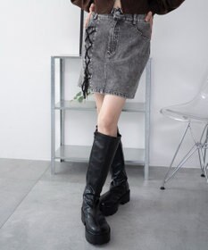 WEGO レースアップハートポケットデニムスカパン