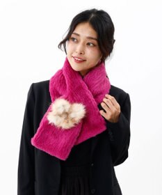 AURORA 【 ANNA SUI（アナ スイ）】バタフライエコファー差込マフラー(WASH)