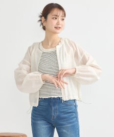 earth music&ecology シアーショートシャツブルゾン