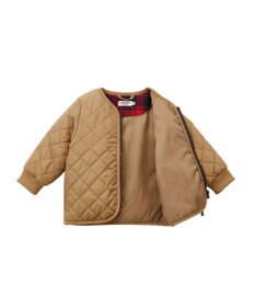 MIKI HOUSE HOT BISCUITS 【80-120cm】 抗菌・抗ウィルス ノーカラー キルティング 中綿ジャンパー