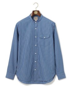 J.PRESS MEN ポプリンマルチストライプ バンドカラーシャツ