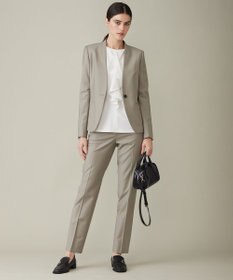 ICB 【洗える】シャイニースムース ドレープフリルカットソー