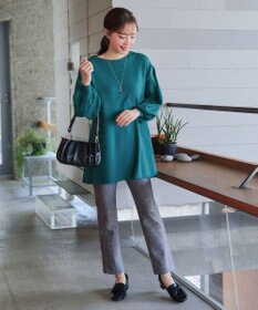 Tiaclasse L 【安田美沙子さん着用・洗える】ボリュームパフスリーブニットチュニック