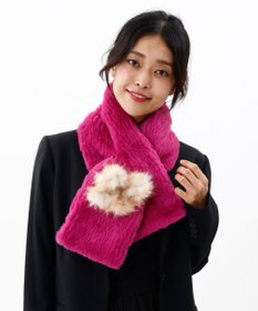 AURORA 【 ANNA SUI（アナ スイ）】バタフライエコファー差込マフラー(WASH)