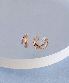 Phoebe 【金属アレルギー対応】【痛くないシリーズ】ダブルフープライトフィットイヤリング ローズゴールド