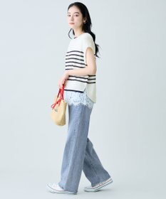 ANY L ラミータッチフレンチスリーブニット