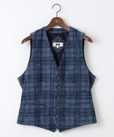 JOSEPH ABBOUD 【イタリア素材/軽量/ストレッチ】サマーツィードジャージープリントベスト