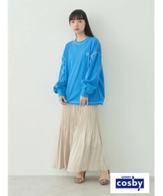 earth music&ecology Ｃｏｓｂｙ×ｅａｒｔｈ　配色ステッチロングＴシャツ