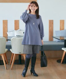 Tiaclasse L 【安田美沙子さん着用・洗える】ボリュームパフスリーブニットチュニック