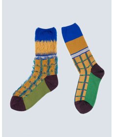 COQ BLOCK FLAG チェック リバーシブルファーソックス