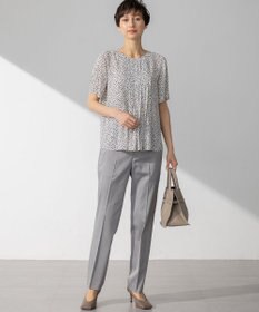 23区 【セットアップ対応/洗える】ストレッチシャンブレー テーパード パンツ