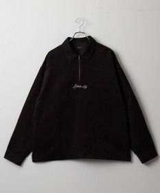 WEGO フェイクスウェードハーフZIPシャツ（LS）
