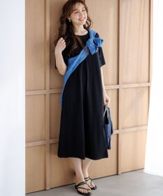 23区 L 【先行予約/Lサイズ限定】レーヨンポリエステルストレッチ ニット フレア ワンピース
