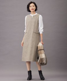 J.PRESS LADIES L 【洗える】BEZ C/Ny ドビーストライプ バンドカラー ブラウス